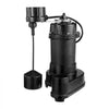 VEVOR Submersible Sewage Pump, 1/3 HP, 3000 GPH Cast Iron Sewage/Effluent Pump with Automatic Float Switch, 1.5-Inch NPT Discharge, 120V, 25 ft Lift, for Basement, Septic Tank, Residential Sump Basin