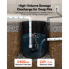 VEVOR Submersible Sump Pump 1/2 HP 5400 GPH Cast Iron Sewage/Effluent Pump, for Basement Septic Tank Residential, Automatic Tethered Float Switch, 2-Inch NPT Discharge, 22 ft Lift, IPX8 Waterproof