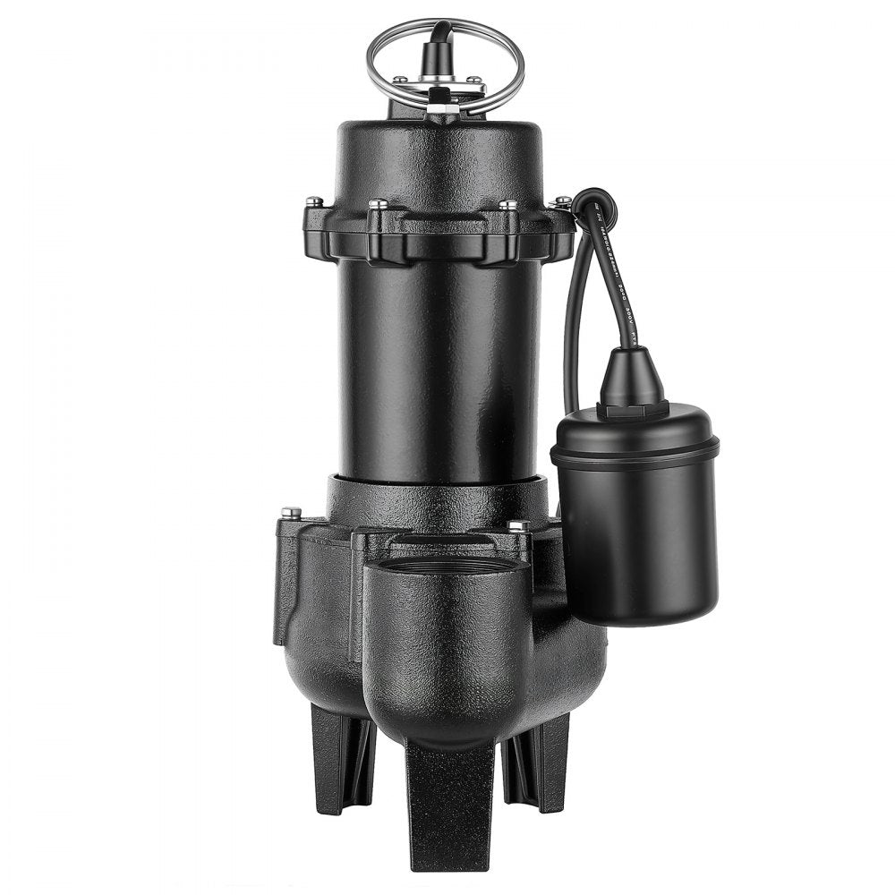 VEVOR Submersible Sump Pump 1/2 HP 5400 GPH Cast Iron Sewage/Effluent Pump, for Basement Septic Tank Residential, Automatic Tethered Float Switch, 2-Inch NPT Discharge, 22 ft Lift, IPX8 Waterproof