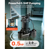 VEVOR Submersible Sewage Pump, 1/2 HP, 6000 GPH Cast Iron Sewage/Effluent Pump with Automatic Tethered Float Switch, 2-Inch NPT Discharge, 120V, 25 ft Max Lift, for Basement, Septic Tank, Residential