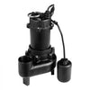 VEVOR Submersible Sewage Pump, 1/2 HP, 6000 GPH Cast Iron Sewage/Effluent Pump with Automatic Tethered Float Switch, 2-Inch NPT Discharge, 120V, 25 ft Max Lift, for Basement, Septic Tank, Residential