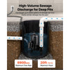 VEVOR Submersible Sump Pump 1/2 HP 6900 GPH Cast Iron Sewage/Effluent Pump, for Basement Septic Tank Residential, Automatic Tethered Float Switch, 2-Inch NPT Discharge, 20 ft Lift, IPX8 Waterproof