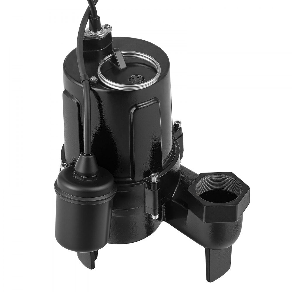 VEVOR Submersible Sump Pump 1/2 HP 6900 GPH Cast Iron Sewage/Effluent Pump, for Basement Septic Tank Residential, Automatic Tethered Float Switch, 2-Inch NPT Discharge, 20 ft Lift, IPX8 Waterproof