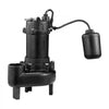VEVOR Submersible Sewage Pump, 1 HP, 5200 GPH Cast Iron Sewage/Effluent Pump with Automatic Tethered Float Switch, 2-Inch NPT Discharge, 120V, 25 ft Max Lift, for Basement, Septic Tank, Residential
