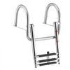 VEVOR Boat Ladder, 3 Steps, Stainless Steel Telescoping Folding Swim Deck Ladder for Rear Entry Inboard, 600 lbs Capacity with Wide Anti-Slip Steps & Handrails, for Outboards, Yacht, Pontoon Boats