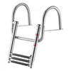VEVOR Boat Ladder, 3 Steps, Stainless Steel Telescoping Folding Swim Deck Ladder for Rear Entry Inboard, 600 lbs Capacity with Wide Anti-Slip Steps & Handrails, for Outboards, Yacht, Pontoon Boats