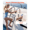 VEVOR Boat Ladder, 4 Steps, Stainless Steel Telescoping Folding Swim Deck Ladder for Rear Entry Inboard, 600lbs Capacity with Extra Wide Anti-Slip Steps & Handrails, for Outboards, Yacht, Pontoon Boat