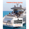 VEVOR Boat Ladder, 4 Steps, Stainless Steel Telescoping Folding Swim Deck Ladder for Rear Entry Inboard, 600lbs Capacity with Extra Wide Anti-Slip Steps & Handrails, for Outboards, Yacht, Pontoon Boat