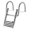 VEVOR Boat Ladder, 4 Steps, Stainless Steel Telescoping Folding Swim Deck Ladder for Rear Entry Inboard, 600 lbs Capacity with Wide Anti-Slip Steps & Handrails, for Outboards, Yacht, Pontoon Boats