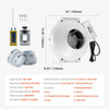 VEVOR 6 to 4.5 inch Radon Fan Installation Kit, Quiet 380CFM Radon Mitigation Fan System Kit with 2 Couplers, Pressure Indicator, Waterproof Inline Duct Fan Exhaust Fan for Indoor Outdoor Ventilation