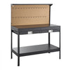 VEVOR Hardwood Workbench, 242.5 lbs Weight Capacity, 47.2-inch Heavy Duty Workbench with Pegboard, 4 AC Outlets & 2 USB Ports, 4.9 ft Cable & 30 Hooks, Garage Work Bench with Drawer for Workshop