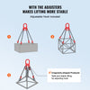 VEVOR Chain Sling, 1/4 inch x 5 ft Lifting Chains with Hooks, G80 Engine Chain Hoist Lifts, 6600 lbs/3 Ton Lifting Sling Chains for Engine Hoist, Engine Lift Chain with 4 Leg Grab Hooks and Adjusters