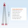 VEVOR Chain Sling, 1/4 inch x 5 ft Lifting Chains with Hooks, G80 Engine Chain Hoist Lifts, 6600 lbs/3 Ton Lifting Sling Chains for Engine Hoist, Engine Lift Chain with 4 Leg Grab Hooks and Adjusters