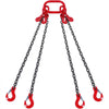 VEVOR Chain Sling, 1/4 inch x 5 ft Lifting Chains with Hooks, G80 Engine Chain Hoist Lifts, 6600 lbs/3 Ton Lifting Sling Chains for Engine Hoist, Engine Lift Chain with 4 Leg Grab Hooks and Adjusters