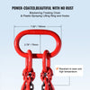 VEVOR Chain Sling, 5/16 inch x 10 ft Lifting Chains with Hooks, G80 Engine Chain Hoist Lifts, 11000 lbs/5 Ton Lifting Sling Chains for Engine Hoist, Engine Lift Chain with 4 Leg Grab Hooks & Adjusters