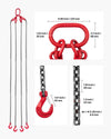 VEVOR Chain Sling, 3/8 in x 10 ft Lifting Chains with 4 Leg Grab Hooks, Heavy Duty G80 Alloy Steel Lifting Sling, 22900LBS Capacity, Adjustable Engine Chain Hoist Lifts for Cargo Security Towing
