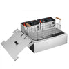 VEVOR Commercial Deep Fryer, 3000W Electric Turkey Fryer with 3 Removable Baskets, Large Capacity 18Qt / 17L Stainless Steel Countertop Single Oil Fryer, for Kitchen Restaurant Use, Silver