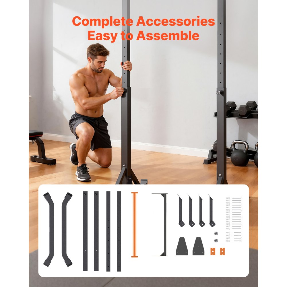 VEVOR Pull Up Bar, 330LBS Capacity Portable Pullup Bar Station, Pullup Bars Free Standing with H-Frame Structure & Heavy-Duty Steel Tube, 8 Level Height Adjustment Gravity Fitness for Arms Back Chest
