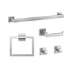 VEVOR Brushed Nickel Bathroom Hardware Set, 5 Pieces Bathroom Accessories Set, Stainless Steel 24 inch Towel Bar, Towel Rack, 2 Robe Towel Hooks, Toilet Paper Holder for Bath Room, Wall Mounted