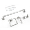 VEVOR Brushed Nickel Bathroom Hardware Set, 5 Pieces Bathroom Accessories Set, Stainless Steel 24 inch Towel Bar, Towel Rack, 2 Robe Towel Hooks, Toilet Paper Holder for Bath Room, Wall Mounted