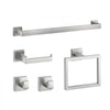 VEVOR Brushed Nickel Bathroom Hardware Set, 5 Pieces Bathroom Accessories Set, Stainless Steel 24 inch Towel Bar, Towel Rack, 2 Robe Towel Hooks, Toilet Paper Holder for Bath Room, Wall Mounted