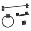 VEVOR Matte Black Bathroom Hardware Set, 4 Pieces Stainless Steel Bathroom Accessories Set, 24-inch Towel Bar, Towel Ring, Robe Towel Hook, Toilet Paper Holder, for Bath Room, Wall Mounted
