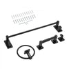 VEVOR Matte Black Bathroom Hardware Set, 4 Pieces Stainless Steel Bathroom Accessories Set, 24-inch Towel Bar, Towel Ring, Robe Towel Hook, Toilet Paper Holder, for Bath Room, Wall Mounted