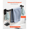VEVOR Matte Black Bathroom Hardware Set, 10-Piece Bathroom Accessories Set, 2 Stainless Steel 24-in Towel Bars, 2 Towel Racks, 4 Robe Towel Hooks, 2 Toilet Paper Holders for Bath Room, Wall Mounted