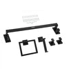 VEVOR Matte Black Bathroom Hardware Set, 5 Pieces Stainless Steel Bathroom Accessories Set, 24-inch Towel Bar, Towel Rack, 2 Robe Towel Hooks, Toilet Paper Holder, for Bath Room, Wall Mounted