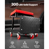 VEVOR Mechanic Stool, 300 lbs Capacity Garage Seat/Work Stool with Wheels, 360° Swivel Rolling Workshop Stool with Tool Tray, Mechanics Creeper Seat/Step Stool, for Garage, Shop & Auto Repair, Black