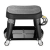 VEVOR Mechanic Stool, 300 lbs Capacity Garage Seat/Work Stool with Wheels, 360° Swivel Rolling Workshop Stool with Tool Tray and Screwdriver Rack, Heavy-Duty, for Garage, Shop & Auto Repair, Black
