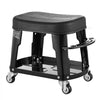 VEVOR Mechanic Stool, 300 lbs Capacity Garage Seat/Work Stool with Wheels, 360° Swivel Rolling Workshop Stool with Tool Tray and Screwdriver Rack, Heavy-Duty, for Garage, Shop & Auto Repair, Black