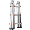 VEVOR Telescoping Ladder A Frame, 9.5 FT Compact Aluminum Extension Ladder, Multi-Function Portable Collapsible RV Ladder, Telescopic Ladder for Homework Stairs Indoor Outdoor Roof, 330lb Load