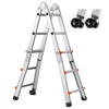 VEVOR Telescoping Ladder A Frame, 9.5 FT Compact Aluminum Extension Ladder, Multi-Function Portable Collapsible RV Ladder, Telescopic Ladder for Homework Stairs Indoor Outdoor Roof, 330lb Load