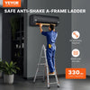 VEVOR Telescoping Ladder A Frame, 11 FT Compact Aluminum Extension Ladder, Multi-Function Portable Collapsible RV Ladder, Telescopic Ladder for Homework Stairs Indoor Outdoor Roof, 330lb Load