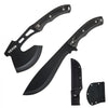 VEVOR Hunting Knife and Hatchet Axe Combo Set with Sheath, Fixed Blade Tactical Knife and Camping Axe, Stainless Steel Survival Knife and Camping Hatchet for Outdoor Survival Hunting Camping Adventure