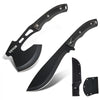 VEVOR Hunting Knife and Hatchet Axe Combo Set with Sheath, Fixed Blade Tactical Knife and Camping Axe, Stainless Steel Survival Knife and Camping Hatchet for Outdoor Survival Hunting Camping Adventure