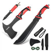 VEVOR Camping Hatchet and Machete Knife Set with Sheath, Hunting Knife, Flashlight, Paracord, 16 inch Machete, Stainless Steel Camping Axe Tool Set for Outdoor Survival Hunting Camping Adventure