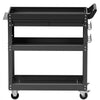 VEVOR 4-Tier Tool Cart with Wheels, 350 lbs Load Capacity, Rolling Work Cart with Drawer & Pegboard, Mechanic Tool Storage Organizer with Locking System for Garage, Warehouse and Repair Shop, Black