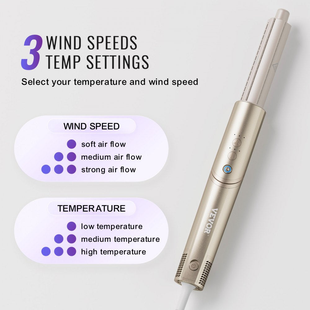 VEVOR 8 in 1 Curling Iron, Ceramic 1.25-Inch Curling Wand Set with 2 Barrels, 2 Brushes, 4 Nozzles for Dry/Straight/Curls/Voluminous, Hair Curling Iron for Long, Medium, Short Hair, for All Hair Types
