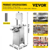 VEVOR Commercial Electric Meat Bandsaw, 1100W Bone Cutting Machine, Stainless Steel Blade Bone Sawing Machine, 24x18 inch Workbench Meat Cutting Bandsaw Cutting Thickness 0-8.3 inch for Fish Pork Beef