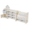 VEVOR Kids Toy Storage with Bookshelf, 4-Tier Toy Storage Organizer with 10 Movable Plastic Bins, Kids Cubby Cabinet with Bookshelf for Study Room, Bedroom, Playroom, Classroom, Nursery, Gray + Beige