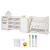 VEVOR Kids Toy Storage with Bookshelf, 4-Tier Large Toy Storage Organizer with 10 Plastic Movable Bins, Kids Cubby Cabinet with Bookshelf and Drawing Board for Study Room, Playroom, Classroom, Nursery