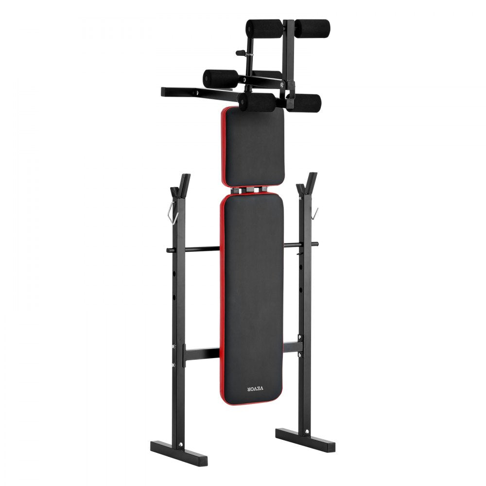VEVOR Weight Bench, Multi-Functional Adjustable Weight Bench Press for Full Body Workout, 380lbs Exercise Sit up Bench for Home Gym Strength Training, Flat Bench with Quick Folding & Fast Adjustment