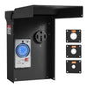 VEVOR 50 Amp RV Power Outlet Box with Timer NEMA 14-50R Receptacle 250V, for RV EV Camper Trailer Electric Car, Easy Installation, Lockable Enclosed Outdoor Electrical Panel, NEMA 3R Weatherproof