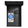 VEVOR 50 Amp RV Power Outlet Box with Timer NEMA 14-50R Receptacle 250V, for RV EV Camper Trailer Electric Car, Easy Installation, Lockable Enclosed Outdoor Electrical Panel, NEMA 3R Weatherproof