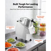 VEVOR Commercial Food Processor 550W Electric Vegetable Cutter with 3 Discs, for Chopping Vegetables Fruit, 2 Feeding Holes, 3 mm Shreds 4 mm Slices 8 mm Strips, Potato Slicer, with Cast Aluminum Body