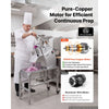 VEVOR Commercial Food Processor 550W Electric Vegetable Cutter with 5 Discs, for Chopping Vegetables Fruit, 2 Feeding Holes, 3 mm/4 mm/7 mm Shreds, 2 mm/4 mm Slices, Potato Slicer, with Floor Stand