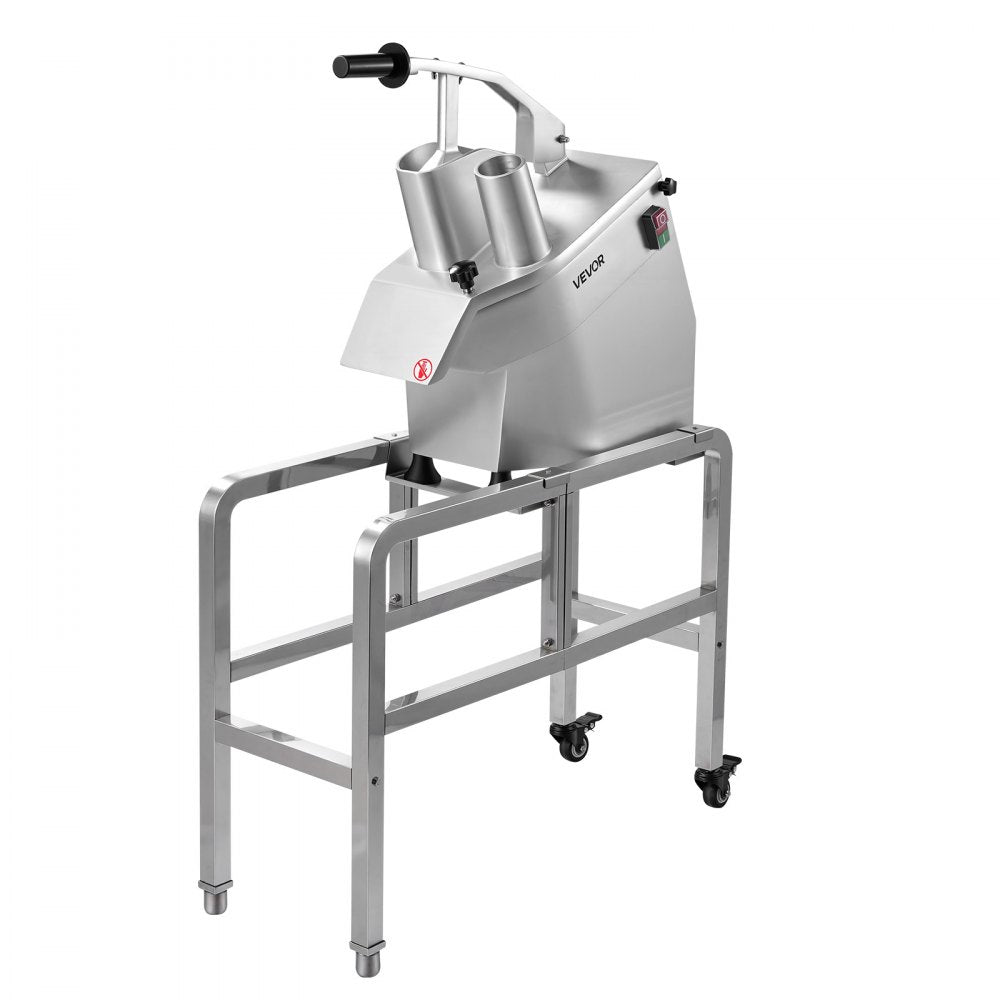 VEVOR Commercial Food Processor 550W Electric Vegetable Cutter with 5 Discs, for Chopping Vegetables Fruit, 2 Feeding Holes, 3 mm/4 mm/7 mm Shreds, 2 mm/4 mm Slices, Potato Slicer, with Floor Stand