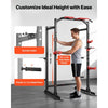 VEVOR Power Cage Power Rack, Multifunctional Barbell Squat Rack with Adjustable Height, Home Gym Strength Training Workout Equipment with J-Hooks & More Fitness Attachment for Bench Press Pull-Up Dips